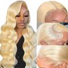 LONELY DUST 613 Lace Front Wig Human Hair 28 Inch 180% Density 13x6 HD Transparent Body Wave Blonde Lace Front Wigs Human Hair Blonde Lace Frontal Human Hair Glueless Wig