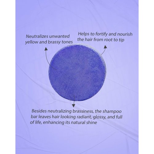 Biotin-Infused Purple Shampoo Bar for Blonde Hair - Natural Toning, Brightening and Strengthening Shampoo Blonde, Lightened & Gray Hair, Sulfate-Free & Solid Hair Care for Silky, Radiant Locks, 3.2 oz