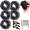 KKTOCHVC Women Bun Dancer Hair net Ballet Dance Skating Bun Cover Elastic Band Hair Nets for Bun (5pcs)(black)