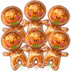 KatchOn, Big Merry Christmas Gingerbread Balloons - Pack of 6 | Gingerbread Man Balloon for Christmas Party Decorations | Christmas Foil Balloons for Christmas Decorations | Gingerbread Decorations