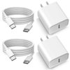 VIIADJSU 2 Pack 20W USB C Wall Charger 6ft Type C Cable PD Charging Block Compatible with iPhone 15 Plus Pro Max S21 S22 S23 Android Cell Phone, CHR011
