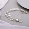 BERYUAN Hair Vine for Women Bridal Hair Comb for Bride Pearls Crystal Hair Comb Slide SILVER