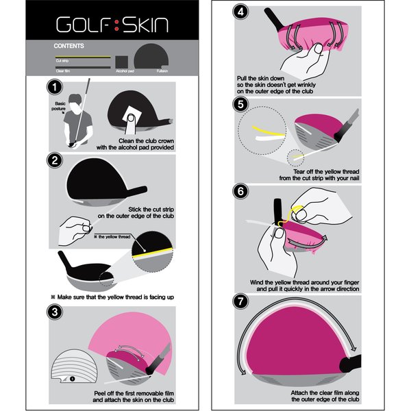 Golf Club Head Protection, Removable without Any Residue, Easy Installation, Interesting Designs, in Various Patterns and Colors Cover Films by Golf Skin (Piano Black)