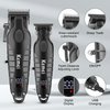 Kemei Hair Clipper and Trimmer Set Professional Cordless Hair Clipper for Men Electric Beard Trimmers Barber Hair Cuttings Kit, T Blade Trimmers for Men with LCD Display, KM-2290，KM-2293