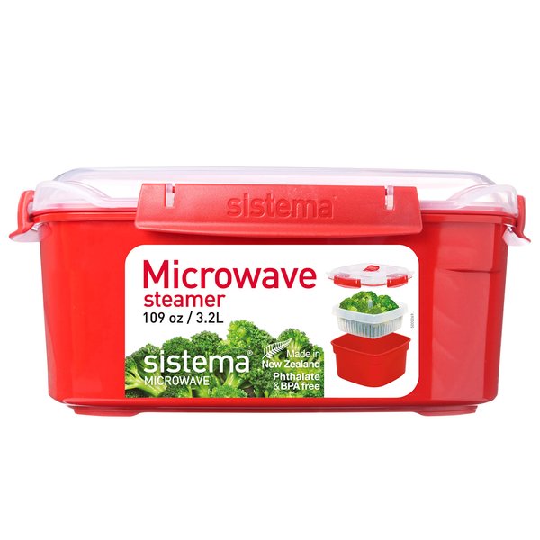 Sistema Microwave Steamer, 13.6 Cup, Red, BPA-free, Phthalate-free