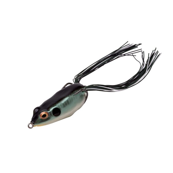 BOOYAH Pad Crasher Topwater Bass Fishing Hollow Body Frog Lure with Weedless Hooks, Shad Frog