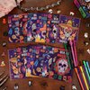 HOWAF 12 Pack Day of The Dead Coloring Books with 12pcs Paint Pens, Dia De Los Muertos Coloring Page Sugar Skull Mini Drawing Books Pads for Mexican Day of The Dead Party Halloween Classroom Activity