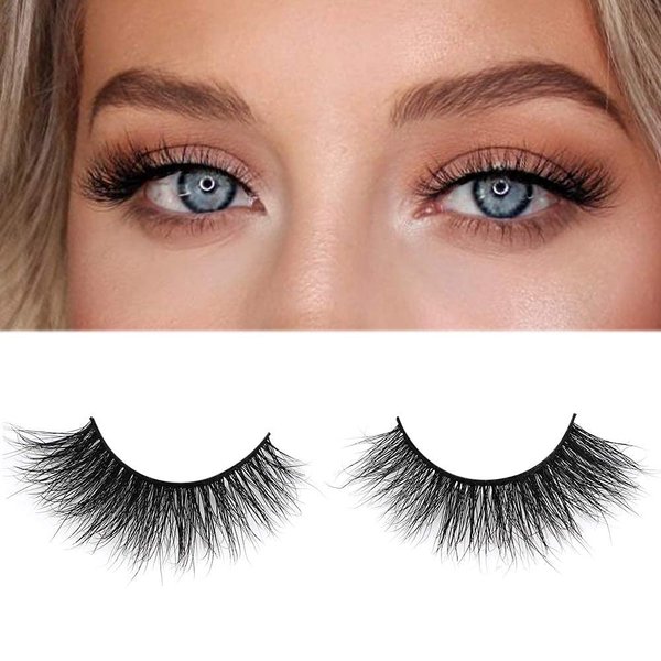 Arison False Lashes Natural Wispy Lashes Mink Long Wispy Natural Eyelashes 3d Mink Eyelashes Wispies Thick Fluffy Real Mink Lashes Strip 1 Pair Package for Makeup (AH35)