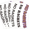 No Ragret Tattoos, 4-Sheet English Word No Ragrets Temporary Tattoos for Boys Girls Lovers