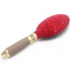 Bestbling Hair Brush - Detangle Hair and Comb, Massage Cushion, Anti-static, Smooth and Sleek Hair, Luxury Rhinestone Design Suitable for Women (Round red)