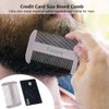 Beard Comb EDC Mustache Stainless Steel Wallet Comb Beard & Hair Pocket Mini Anti-Static Comb for Man(travel metal wallet)