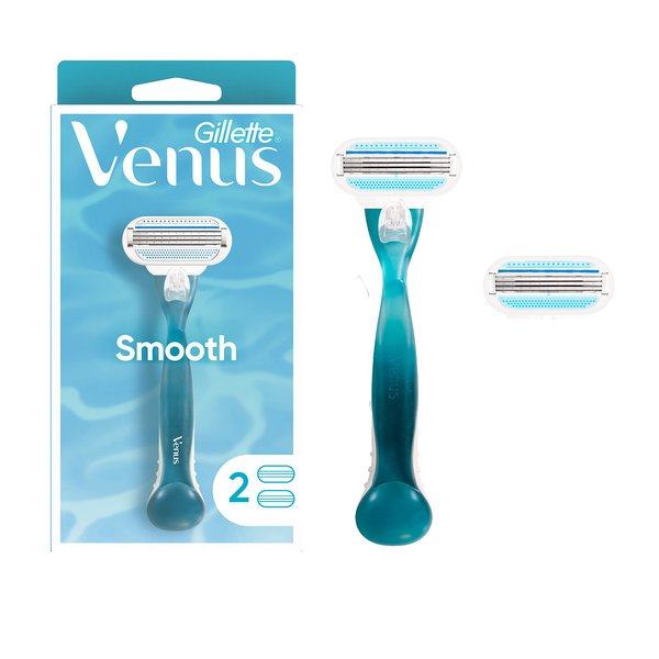 Gillette Venus Smooth Womens Razor, Includes 1 Handle, 2 Razor Blade Refills
