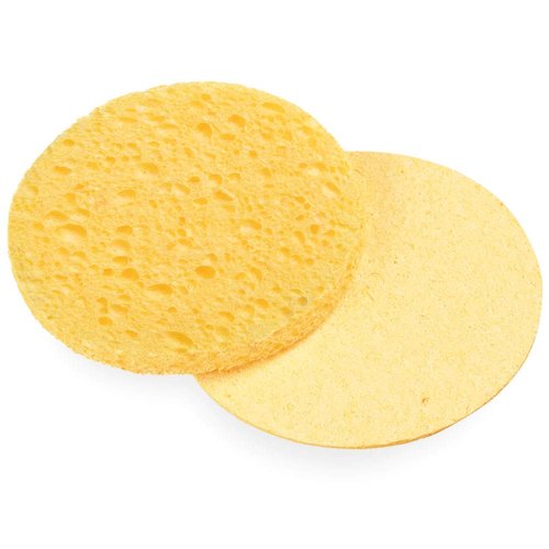 ForPro Professional Collection Compressed Cellulose, Round Face, and Body Sponge, Natural Yellow, 2.75”, 100-Count Pack