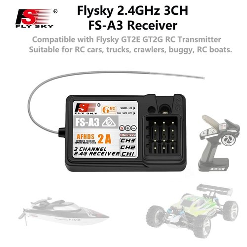 Flysky FS-A3 AFHDS2A 2.4G 3CH Receiver for GT2E GT2G Transmitter 2PCS