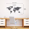 DECOWALL DWL-1609GS Modern Grey World Map Kids Wall Stickers Wall Decals Peel and Stick Removable Wall Stickers for Kids Nursery Bedroom Living Room (Medium)