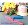 FonteeUS 3pcs Folding Hair Brush, Folding Travel Brush, Massage Head Brush and Fine Tooth Folding Comb, Baby Braiding Brush, Pocket Comb for Kids and Adults, Green/Pink/Blue