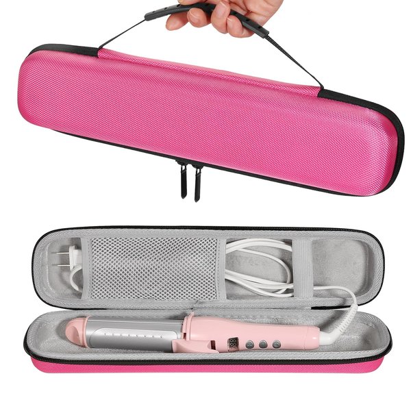 ZbFwmx Travel Case for Hair Straightening Irons Curling Iron Travel Straightener Case Hair Styler Flat Iron Storage Carrying Pouch Bag(Only Case, Pink)