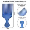 6 Pack Hair Picks for Curly Hair, 6.3 Inch Plastic Afro Pick for Women Men Hair Styling, Wide Tooth Afro Comb for Hairdressing (6 Colors)
