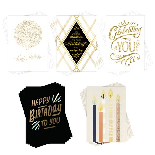 Hallmark Business (25 Pack) Assorted Birthday Cards for Business (Elegant Birthday Cards) for Employees and Customers