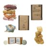 LABUES Natural Handmade Gift Set - Travel Size Shampoo Bar and Conditioner-10-15 hair washes, Hand Made Clay Soap, Natural Loofa and Turkish Face Towel –Reduces acne and blemishes.