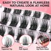 Miuffue Cluster Eyelash Extensions 72 PCs Cluster Lashes DIY Eyelash Extensions Wispy Individual Lashes Eyelash Clusters Super Thin Band Soft Mixed Tray (Volume, D-8-16mix)