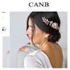 CanB Bride Pearl Hair Comb Flower Silver Wedding Leaf Crystal Bridal Headpieces bridesmaid Head Plece Flower Girl Rhinestone Hair Jewelry Accessories for Women and Girls (Gold)
