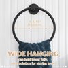 Matte Black Towel Ring, APLusee Hand Towel Holder, Stainless Steel Modern Round Towel Hanger, Bathroom Wall Mounted
