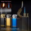 Magic Dual Flame Dragon Lighter, Dragon Dual Fire Lighter, Creative Windproof Dragon Torch Lighter, Cool Dual Jet Flame Butane Lighter, Refillable Butane Lighter for Outdoor Indoor(Black)