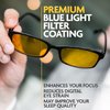 Prospek Blue Light Computer Glasses, ELITE for Women and Men, Anti Glare Amber Lens, 99% Blue Light Blockers High Optical Quality Lenses (No Magnification)