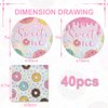 40Pcs Sweet One Donut Birthday Party Supplies For 20 Guests, Paper Plates And Napkins For Girl Sweet One Birthday Party Decorations