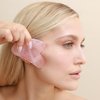 Skin Gym Rose Quartz Sculpty Heart Gua Sha Face Massager for Under Eye Bags, Puffy Eyes and Fine Lines Anti-Aging Face Lift Skin Care Beauty Tool