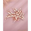 Rumtock Sparkle Rhinestones Beads Rose Gold Hair Comb for Women Girls Wedding Bridal Side Headpiece Jewelry for Special Occasion (Rose Gold)