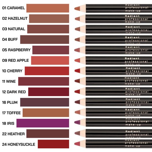 Radiant Professional Softline Waterproof Lip Pencil - Non-Transfer, Long Lasting, Lip Liner For Defined Lips - Ultra Creamy & Soft Lip Pencil With Vitamin E - 1.20g (02 HAZELNUT)