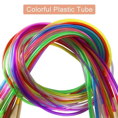 18 Pairs Bamboo Knitting Needles Set, Vancens Circular Wooden Knitting Needles with Colorful Plastic Tube, Small Tools for Weave are Included, 18 Sizes: 2mm - 10mm, 31.5" Length