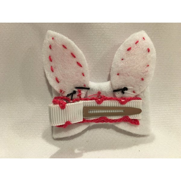 Easter Hair Clip, Easter Bunny Hair Clip, Holiday Hair Clip, Girls Hair Accessory, Partially Lined Alligator Hair Clip, Easter Bunny Hair Bow
