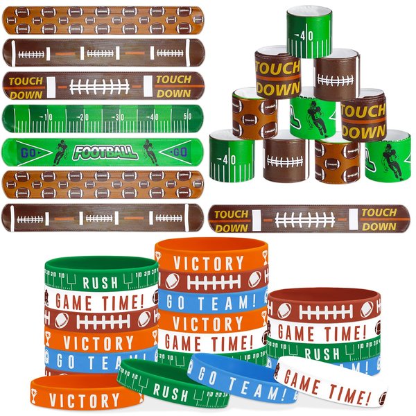 PIXHOTUL 40 Pieces Football Party Favors, Football Silicone Wristbands Football Bracelets for Football Game Day Boys Girls Teens Birthday Football Theme Party Football Team Awards Presents