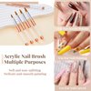3PCS Acrylic Nail Brush Set, Size 6/10/12. Kolinsky Hair,Oval Crimped Pressed Shaped Acrylic Nail Brushes,Golden Metal Handle Acrylic Powder Brush Set Professional Manicure For DIY Home Salon