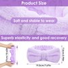 Molain Spa Headband, Bowknot Hair Bands Makeup Headbands Women Coral Fleece Elastic Headband Washing Face Hair Wrap for Washing Face Shower Sports Beauty Skincare (Purple)