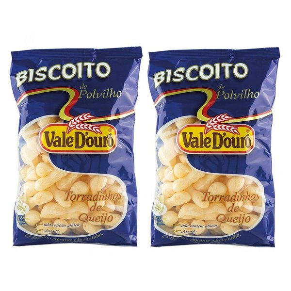 VALE D'OURO Biscoito de Polvilho Queijo 100 gr. - GLUTEN FREE - 2 PACK