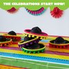 JOYIN 6 PCS Cinco De Mayo Fiesta Fabric Sombrero Headbands Party Costume for Fun Fiesta Hat Party Supplies, Luau Event Photo Props, Mexican Theme Decorations and Party Favors