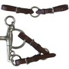 Exselle Elite Medium Brown Ringed Bit Converter - Horse Bit Converter for Equestrians, Horse Tack Accessory, Leather with Stainless Steel Ring and Buckle, Pelham Rounding, Converts to One-Rein Bits