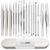 16 PCS Pimple Popper Tool Kit, Blackhead Remover Tools, Acne Extractor Tool, Cyst Removal Tool, Professional Stainless Steel Tweezers for Eyebrows Pimple Blemish Hair Removal, Tools for Beauty Salons