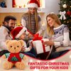 Glimin 4 Pcs Christmas Bear Stuffed Animals with Doll Clothes 12 Inch Cute Plush Bear with Removable Sweater Hoodie Xmas Doll Accessories for Plush Bear Dolls DIY Change Clothes(Fashion Style)