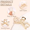 Vovii 4Pcs Metal Bow Hair Claw Clips for Women, Hair Claw Clips with Bows for Thin Thick Hair, Bow Shaped Claw Clip Cute Claw Clips for Women Hair Accessories (Gold, Sliver)