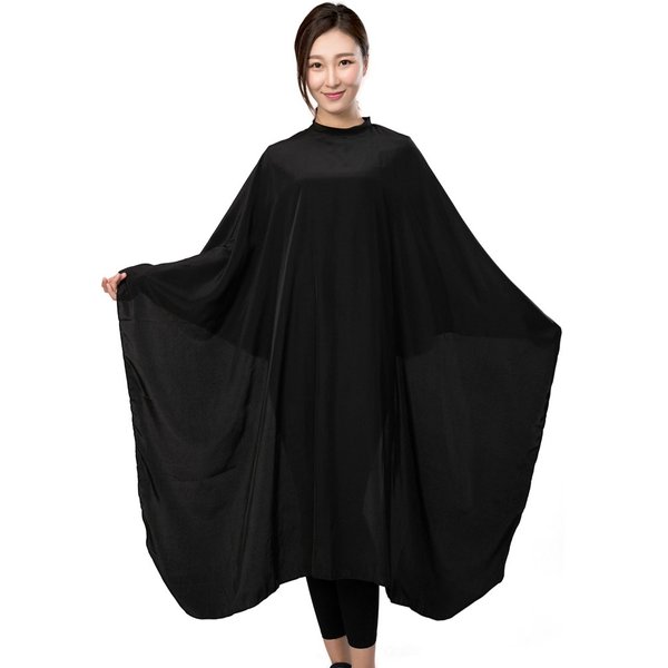PERFEHAIR Barber Hair Cutting Cape - Black Salon Haircut Gown, 55" x 59", 5.8 Ounces, Super Silky Smooth Texture
