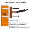 Violin Wall Mount Violin Hanger with Bow Hook Home & Studio Rosewood Violin/Viola Stand (Rosewood MA-R5)1