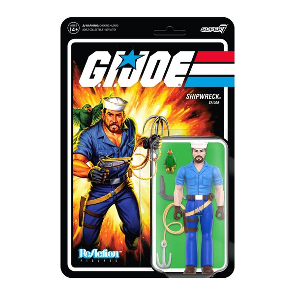 Super7 G.I. Joe Shipwreck - 3.75" G.I. Joe Action Figure with Accessory Classic Cartoon Collectibles and Retro Toys