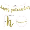 Happy Gotcha Day Banner, Pet Adoption Party Decorations Supplies, Dog Cat Gotcha Party Bunting Garland, Pre-assembled (Gold Glitter)