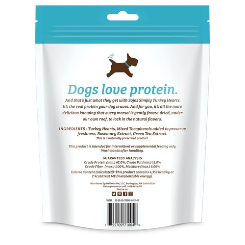 SOJOS Simply Turkey Freeze-Dried Dog Treats, 4 oz