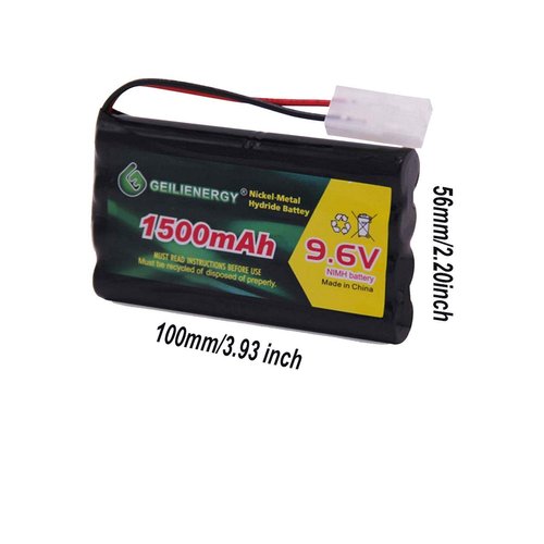 GEILIENERGY 9.6V NI-MH Rechargeable Battery Pack with Standard Tamiya Connector for RC Car, Robots and OTC Genisys 239180 & EVO Scanner(2 Pack)